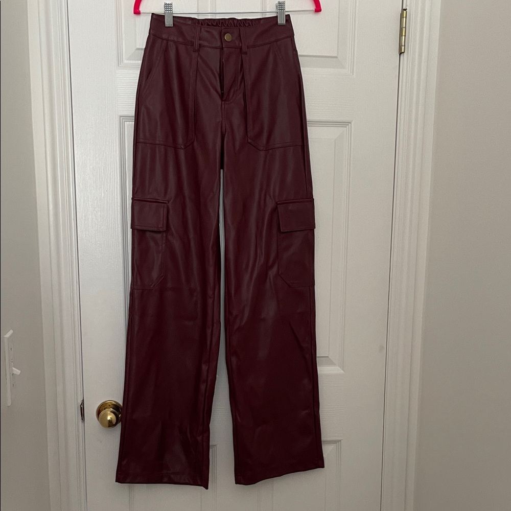Wild Fable Maroon Wide Leg Cargo Pants